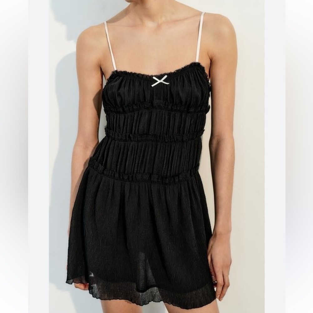 Zara Smocked Mini Dress Size XS